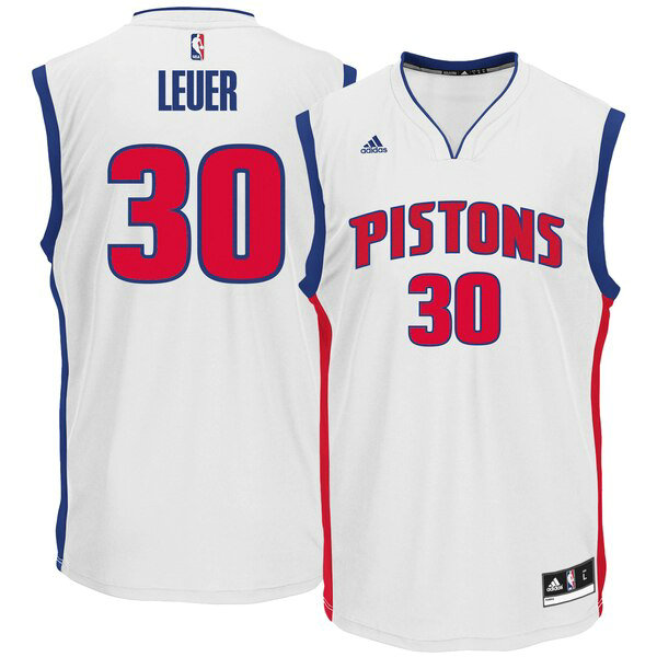 Maillot nba Detroit Pistons adidas Home Réplique Homme Jon Leuer 30 Blanc